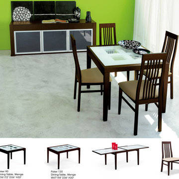 Poker Dining Room Set | Wenge (Table, 4 Chairs)