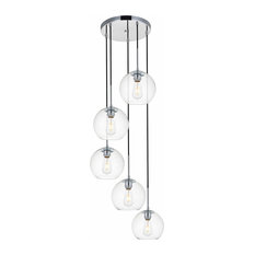 Elegant Lighting LD2226 Baxter 5 Light 18"W Multi Light Pendant - Chrome /