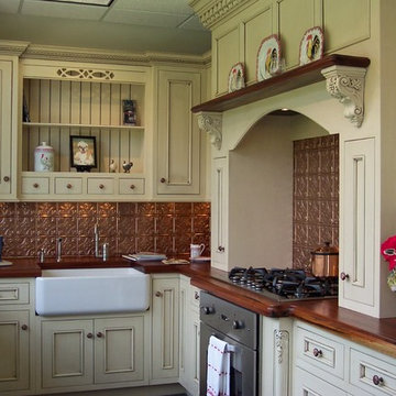 Cream Paint and Glaze Kitchen