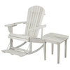 Zero Gravity Adirondack Rocking Chair With Table Set, White