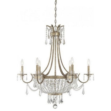 Traditional Six Light Chandelier in avalite Finish - Chandelier