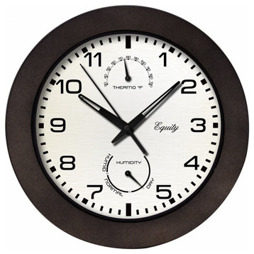 Equity 29005 Indoor & Outdoor Wall Clock With Temperature And Humidity