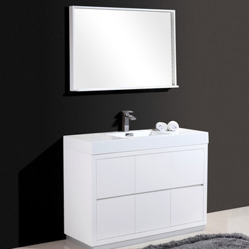 Lavanity Bliss 48" White Floor Mount Modern Bathroom Vanity --FMB48WH-$779