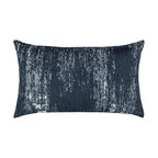 Distressed Indigo Lumbar Indoor/Outdoor Performance Pillow, 12"x20"