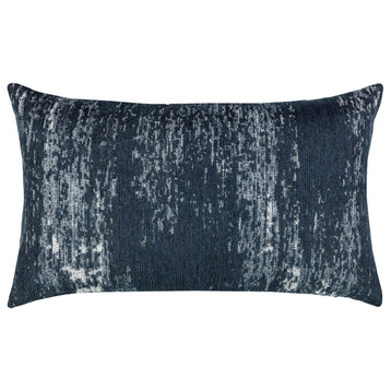 Distressed Indigo Lumbar Indoor/Outdoor Performance Pillow, 12"x20"