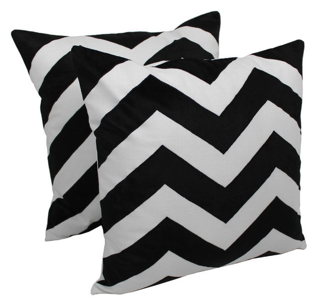 20 Indian Chevron Velvet Throw Pillow Set Of 2 Black Ivory 20 Indian Chevron Velvet Throw Pillow Set Of 2 Black Ivory