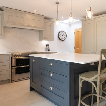 Traditional Blue & Grey In-frame Kitchen in Abbots Langley