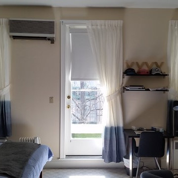 Roller Shades & Beautiful Ombre Sheer Curtains