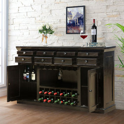 Nottingham Solid Wood 72&rdquo; Classic Wine Bar Cabinet - Wine And Bar Cabinets