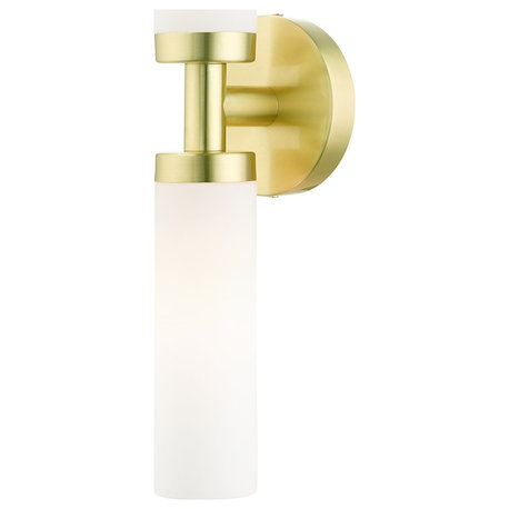 Satin Brass Nautical, Industrial, Contemporary, Urban, Sleek Vanity Sconce