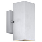 EGLO USA - 2x50W Wall Light, Aluminum Finish - Eglo lighting is a stunning addition to any area. The Madras wall lamp has a very intricate design. Although it is boxed in shape, it emits an abundance of light from the top or bottom of the sconce, depending on which way it is mounted.