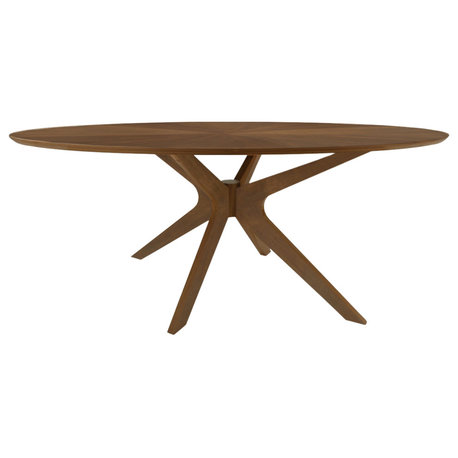 Prospect Dining Table, 75", Walnut, Midcentury, Oval