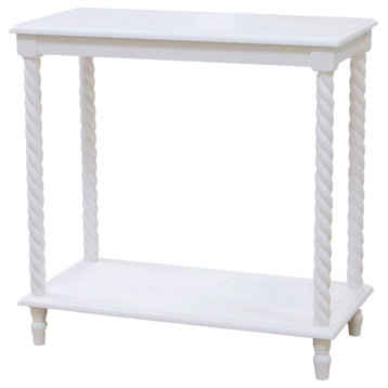 Chair Side Table/2 Tier Shelves, White
