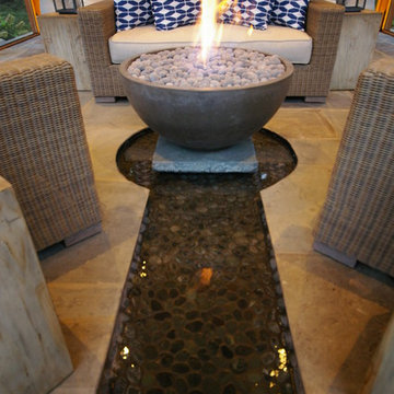 Interior water rill under fire bowl