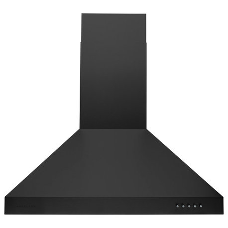 Hauslane | Chef Series Range Hood WM-530SS-30B European Style Kitchen Extractor, Matte Black, 30"