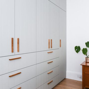 Master Wardrobe with V-groove Cabinetry
