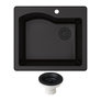 Black Sink with Matching Strainer