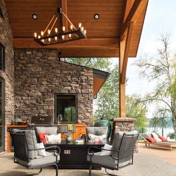 Covered Patio With Outdoor Kitchen