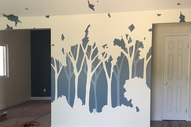 Silhouette Two Tone Trees Mural