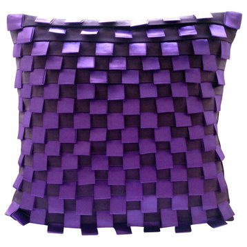 Purple Harmony, Purple Faux Suede Fabric 16"x16" Decorative Pillow Covers