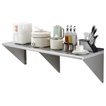 VEVOR 60"x18" Stainless Steel Wall Mounted Shelf Kitchen Restaurant Shelving