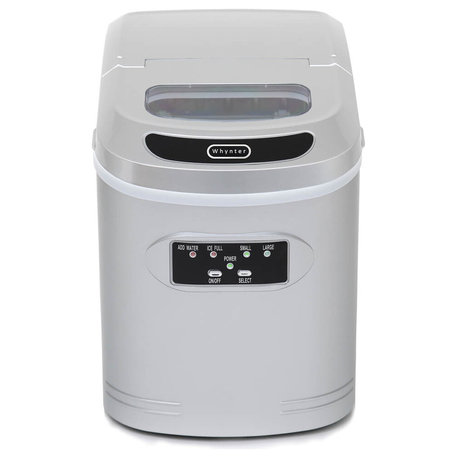 Whynter Compact Portable Ice Maker 27 Lb Capacity - Metallic Silver