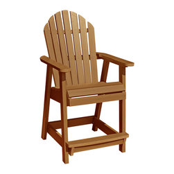 Highwood - Adirondack Hamilton Outdoor Counter Heigh Deck Chair - AD-CHCA2, Toffee - Outdoor Bar Stools And Counter Stools