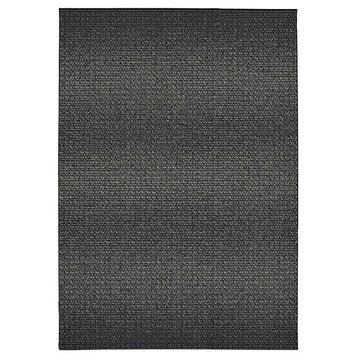 Luna Black Ivory Abstract Abstract Casual Rug, 7'10"x10'10"