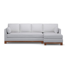 Single Piece 12 Feet Long Sectional Sofas Houzz Apt2b Avalon 2 Piece Sectional Sofa Stone Chaise On Left