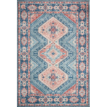 Skye Printed Area Rug by Loloi II, Turquoise/Terracotta, 9'0"x12'0"