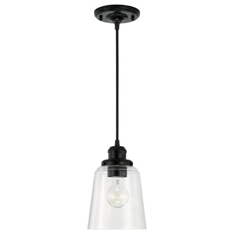 Fallon One Light Pendant, Matte Black