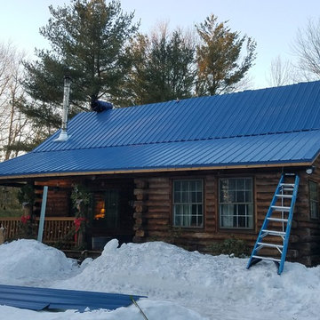 Metal Roof on Log Cabin