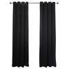 Silver Grommet Top Solid Thermal Insulated Blackout Curtain, Black, 84"