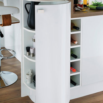 Curved Wall Unit with Wine Rack
