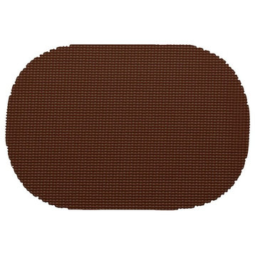 Kraftware Fishnet Chocolate Brown Oval Placemats, Set of 12