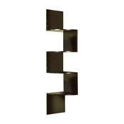 Zigzag 4-Tier Corner Bookcase, Espresso