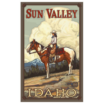 Paul A. Lanquist Sun Valley Idaho Lady Ranch Hand Art Print, 24"x36"