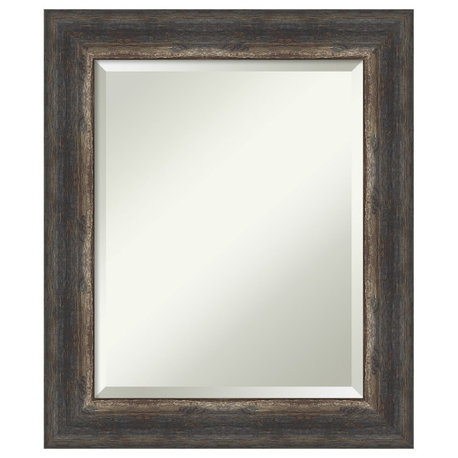 Bark Rustic Char Beveled Wall Mirror - 21 x 25 in.