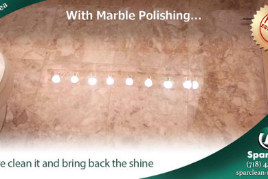 With marble polishing… we clean it and bring back the shine.