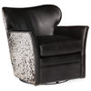 Kato Leather Living Room Swivel Chair w/ Salt Pepper HOH
