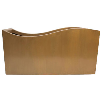 Swell Planter with Recessed Base, 48" x 14" x 24", Bronze