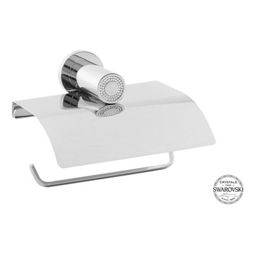 MUSE DIAMOND PAPER HOLDER WITH LID. CHROME
