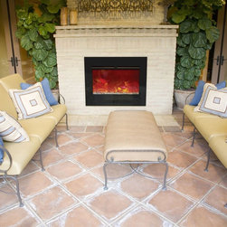 Amantii 30" Zero Clearance Electric Fireplace with Flushmount Black Glass Surrou - Indoor Fireplaces
