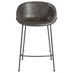 Euro Style - Zach Stools, Set of 2, Dark Gray Leatherette, Counter Height - Zach-C Counter Stool, Set of 2