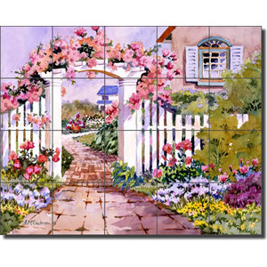 Agave Floral Tile Backsplash Libby Southwest Art Ceramic Mural SLA021 