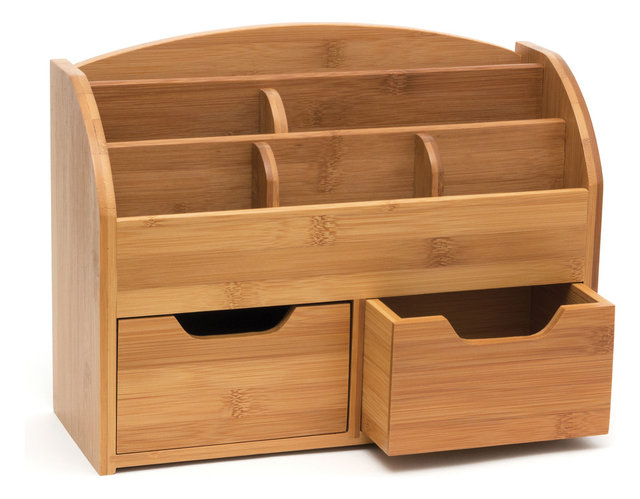 Bamboo E Saving Desk Organizer Contemporary Accessories Bamboo E Saving Desk Organizer