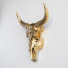 Faux Cow Skull Decorative Carved Bison Skull Wall Decor, Gold