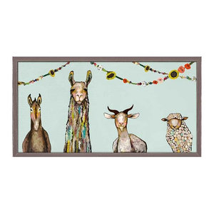 Donkey Llama Goat Sheep With Garland Canvas Wall Art By Eli Halpin Contemporary Prints And Posters By Greenbox Art Culture