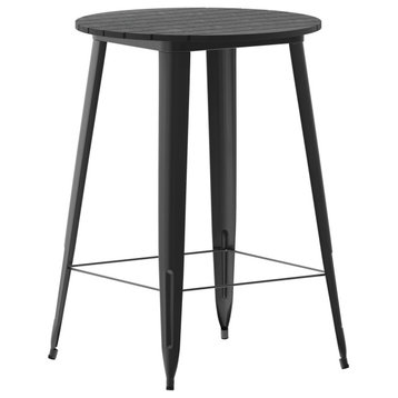 30" Round Black Bar Top Table