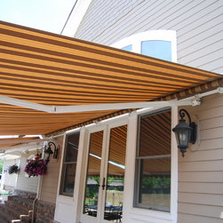 Two Large Striped Awnings By Breslow - Awnings